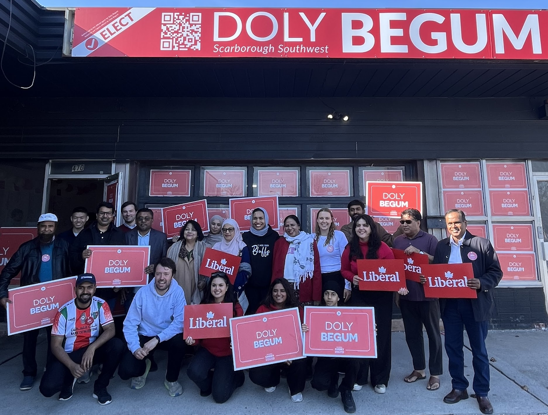 Campaign rally with supporters